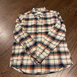 American Eagle cream, navy, orange flannel, men’s Small, new